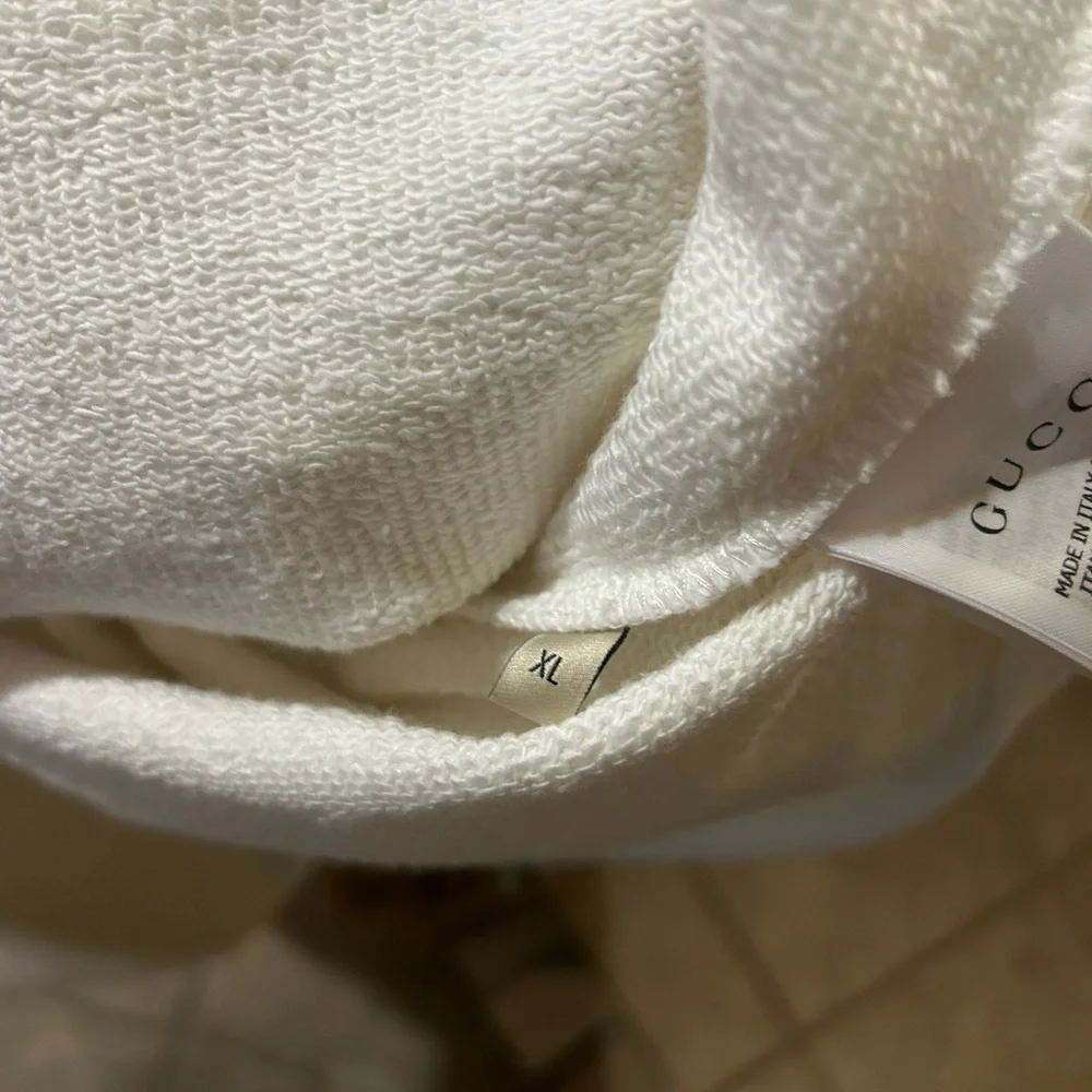 Men's Gucci FIRENZE 1921 cotton hoodie interlocking G/web stripe size XL
